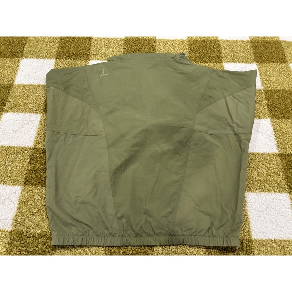 Jordan Mens Olive Green Half Zip Hooded Windbreaker Pullover Jacket Large - Picture 9 of 10